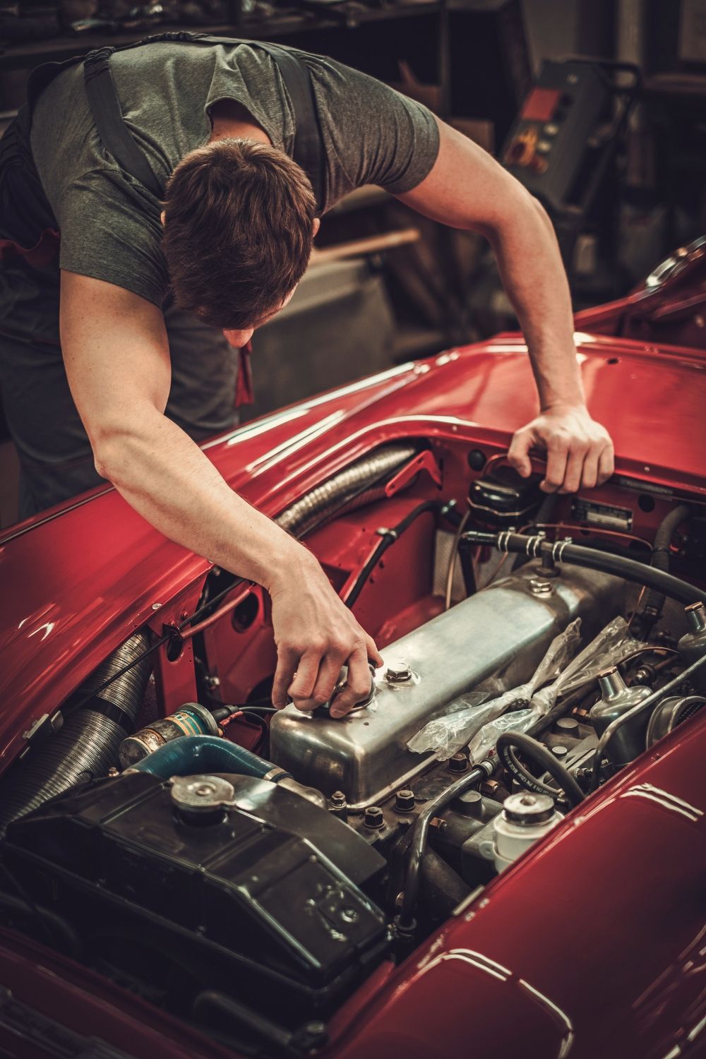 Master craftsman working on vintage details